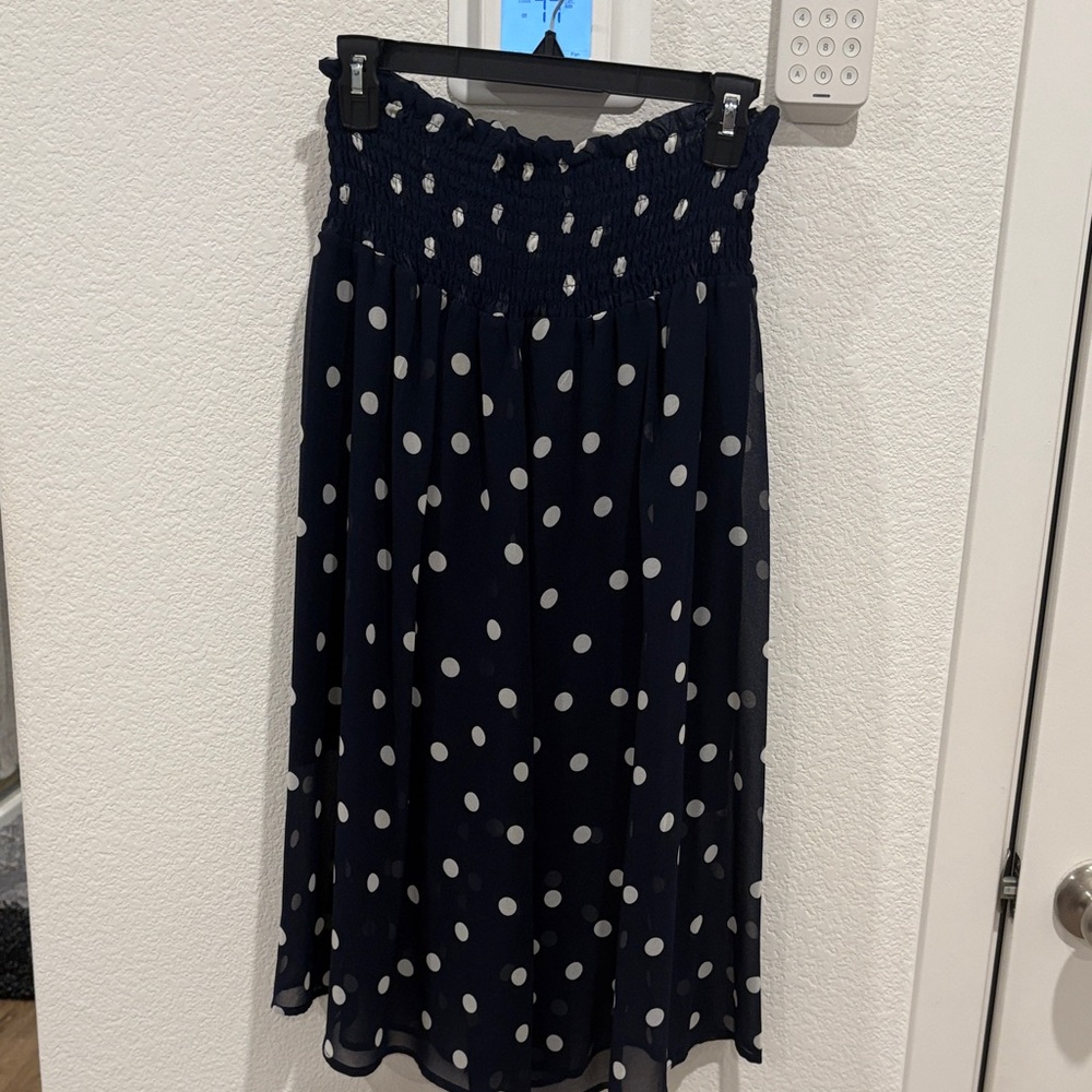 Navy Polka Dot Skirt
